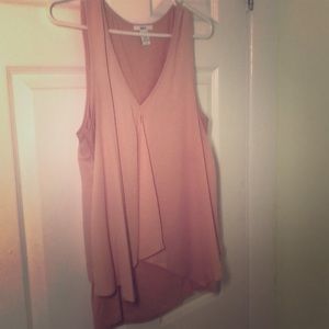 Cotton tank with sheer ruffle